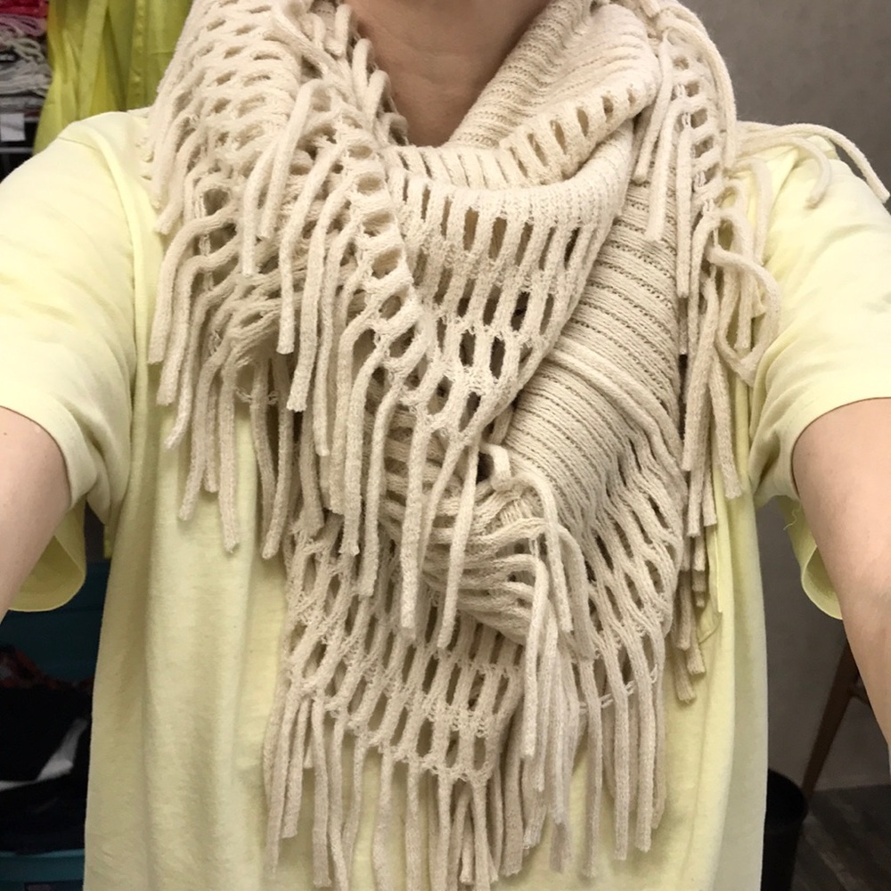 Two Fringy Neck Scarves